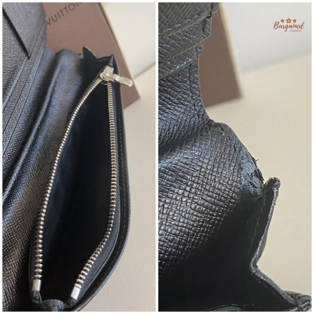 Authentic Louis Vuitton Damier Graphite Coated Canvas Leather Brazza Wallet 2008 - Picture 9 of 13